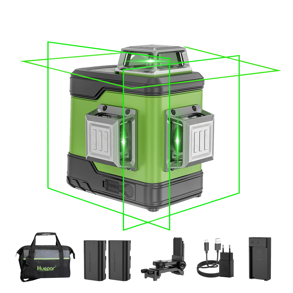 Huepar S03CG 3D Niveaux laser 12 lignes avec étui de transport rigide Mode impul Huepar S03CG 3D Niveaux laser 12 lignes avec étui de transport rigide Mode impul