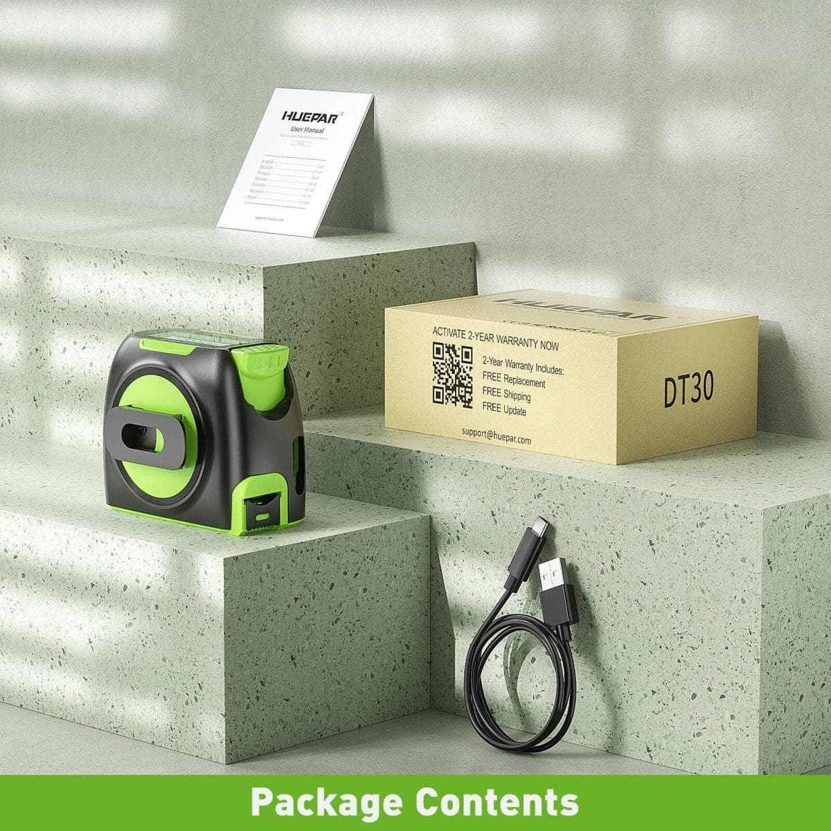 Huepar DT30 - 60M Laser - Bandmaß Digitales Entfernungsmessgerät - HUEPAR DE