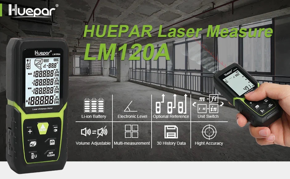 So messen Sie mit einem Laser-Maßband HUEPAR DE - Laserniveau