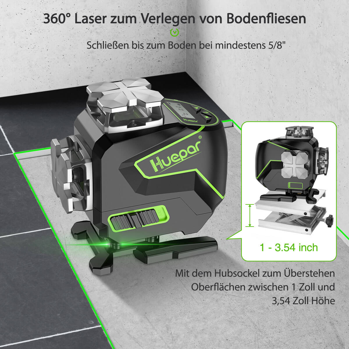 Huepar S04CG – 16 Linien Osram selbstnivellierender LCD-Bildschirm-Laser-Nivelliergerät