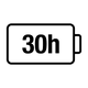 Bis zu 30 Stunden Laufzeit