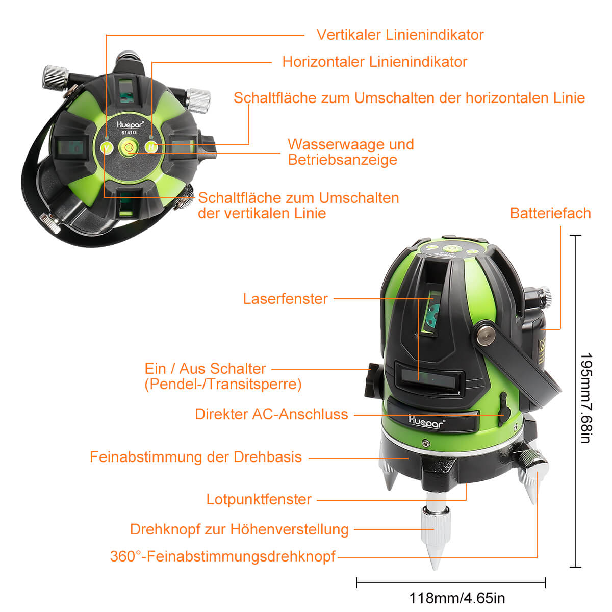 Huepar 6141G Laserniveau - HUEPAR DE