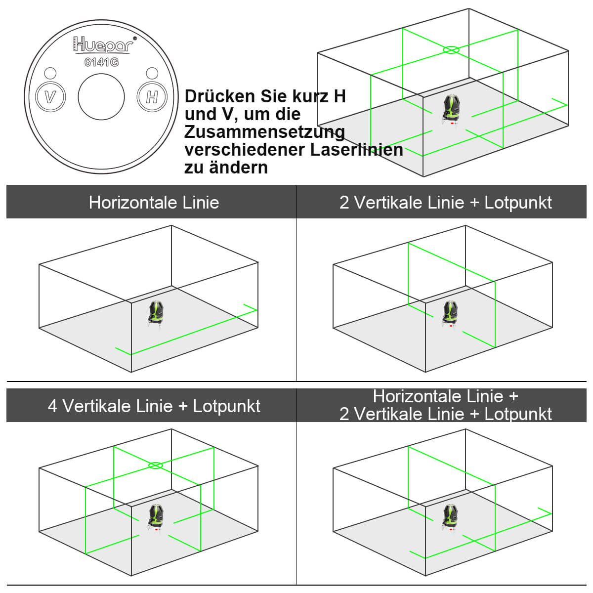 Huepar 6141G Laserniveau - HUEPAR DE