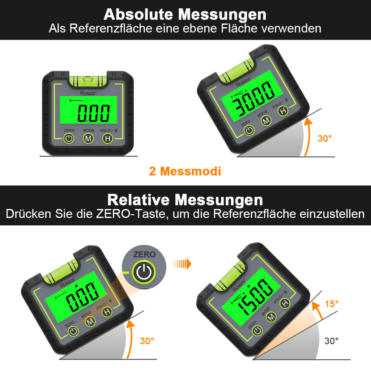 Huepar AG01 - Digitales Niveau Winkelmesser Neigungsmesser - HUEPAR DE