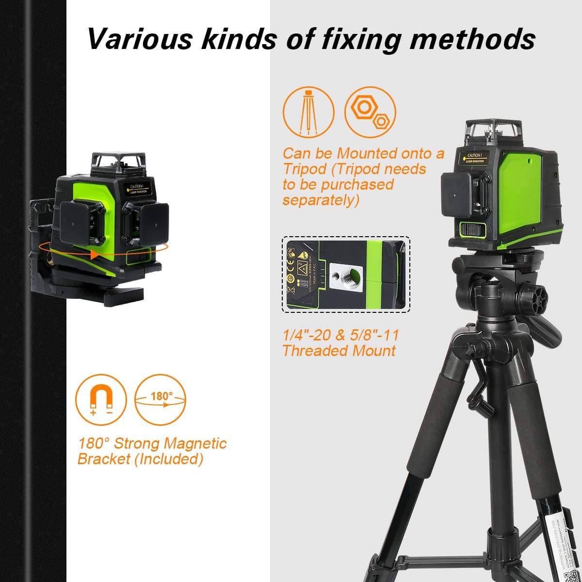 Huepar S03CG-C - laser grün - 3D 12 Linien selbstnivellierens Huepar S03CG-C - laser grün - 3D 12 Linien selbstnivellierens