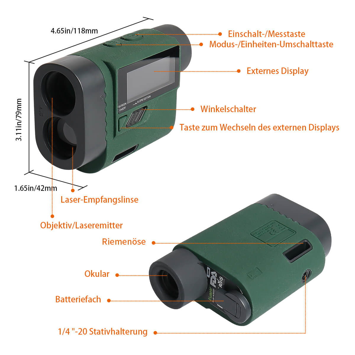 Huepar HLR1000 - 1000M LCD Golf Entfernungsmesser - HUEPAR DE