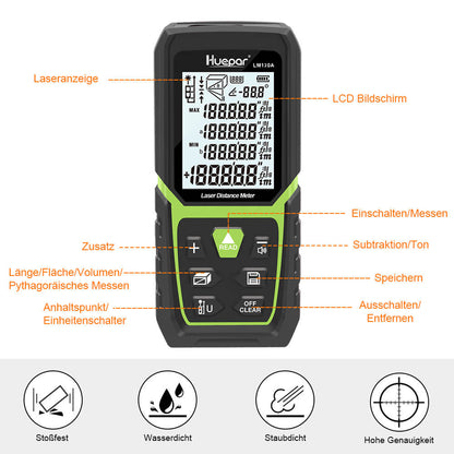 Huepar LM120A - 120M Laser Entfernungsmesser - HUEPAR DE