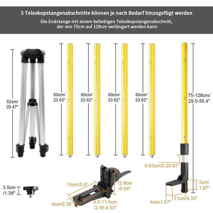 Huepar LP36 - 3,7m Laser Teleskopstange - HUEPAR DE