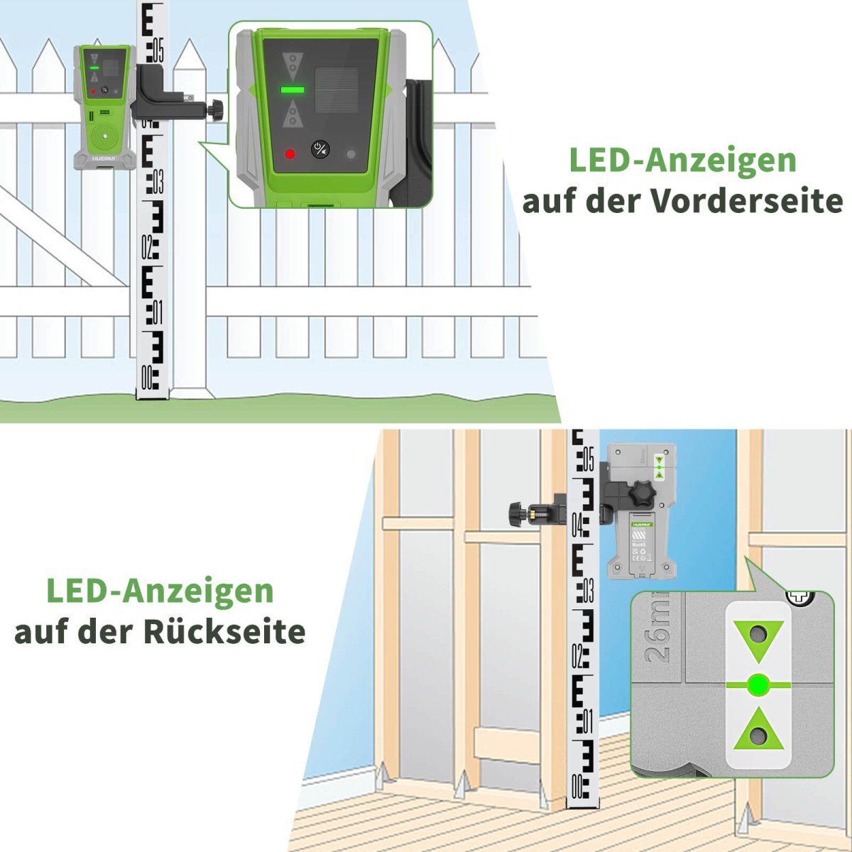 Huepar LR8RG Laserdetektor - HUEPAR DE