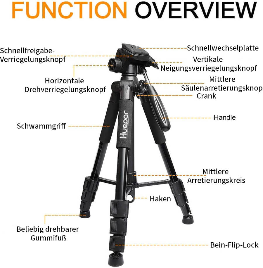 Huepar TPD14 - 143 cm/56" Stativ für Kreuzlinienlaser - HUEPAR DE