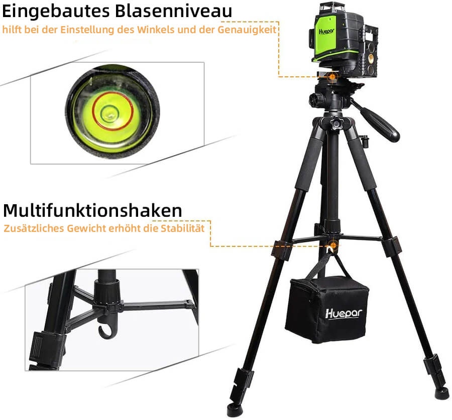 Huepar TPD14 - 143 cm/56" Stativ für Kreuzlinienlaser - HUEPAR DE