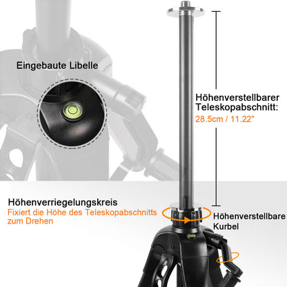 Huepar TPD16 - 1,6m Flachkopf - Aluminiumstativ für Kreuzlinienlaser - HUEPAR DE