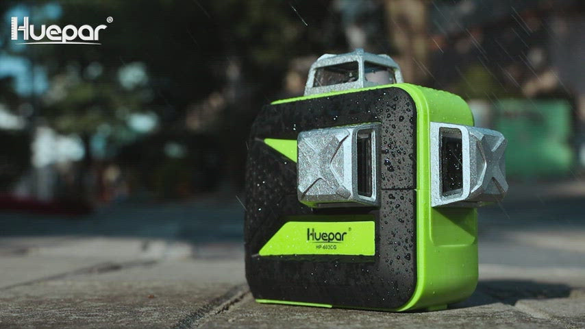 Huepar 603CG – selbstnivellierender 3D-Laser mit grünem Strahl, 3 x 360°